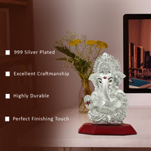 Load image into Gallery viewer, Diviniti 999 Silver Plated Ganesha Idol for Home Decor Showpiece (10X7CM)