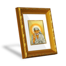 Load image into Gallery viewer, DIVINITI 24K Gold Plated Sai Baba Photo Frame For Home Decor Showpiece, TableTop (15.0 X 13.0 CM)