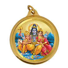 Load image into Gallery viewer, Diviniti 24K Double sided Gold Plated Pendant  SHIV PARIVAR &amp; OM|18 MM Flip Coin (1 PCS)
