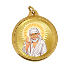 Load image into Gallery viewer, Diviniti 24K Double sided Gold Plated Pendant  SAI BABA &amp; OM|18 MM Flip Coin (1 PCS)
