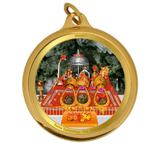 Load image into Gallery viewer, Diviniti 24K Double sided Gold Plated Pendant  Durga &amp; Mata Ka Darbar |18 MM Flip Coin (1 PCS)
