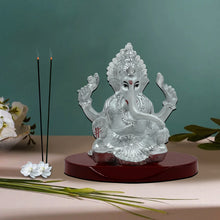 Load image into Gallery viewer, Diviniti 999 Silver Plated Ganesha Idol for Home Decor Showpiece (8X6.5CM)