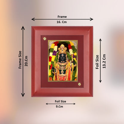 DIVINITI 24K Gold Plated Foil Ram Lalla Photo Frame For Home Decor, Wall Hanging, Table Top, Puja Room & Gift MDF Size 2 (20x16 CM)