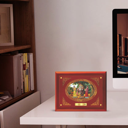 24K Gold Plated Foil Radha Krishna Customized Photo Frame For Corporate Gifting