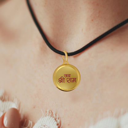 Diviniti 24K Gold Plated Ram Lalla & Jai Shri Ram 28MM Double Sided Pendant For Men, Women & Kids