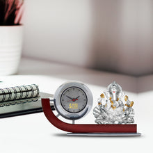 Load image into Gallery viewer, Customized Round Watch With 999 Silver Plated Ganesha Idol For Corporate Gifting