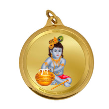 Load image into Gallery viewer, Diviniti 24K Double sided Gold Plated Pendant  RADHA KRISHNA &amp; BALGOPAL|18 MM Flip Coin (1 PCS)
