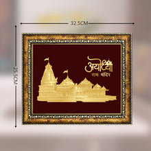 Load image into Gallery viewer, Diviniti Ram Mandir on 24K Gold Plated Foil For Home Decor Showpiece, Wall Hanging Decor, Puja &amp; Gift (32.5 CM X 25.5 CM)
