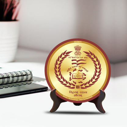 Customized MDF Memento With Matter Printed on 24K Gold Plated Foil For Corporate Gifting