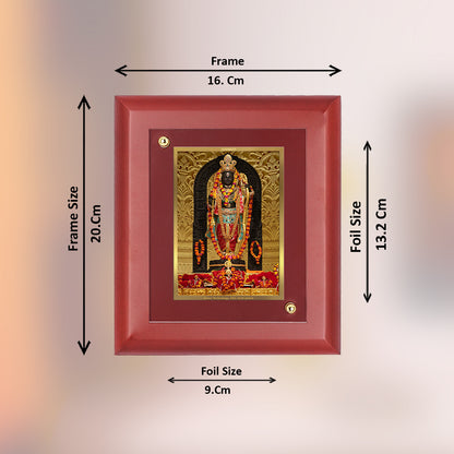DIVINITI 24K Gold Plated Foil Ram Lalla Photo Frame For Home Decor, Wall Hanging Decor, Table, Puja Room & Gift MDF Size 2 (20x16 CM)
