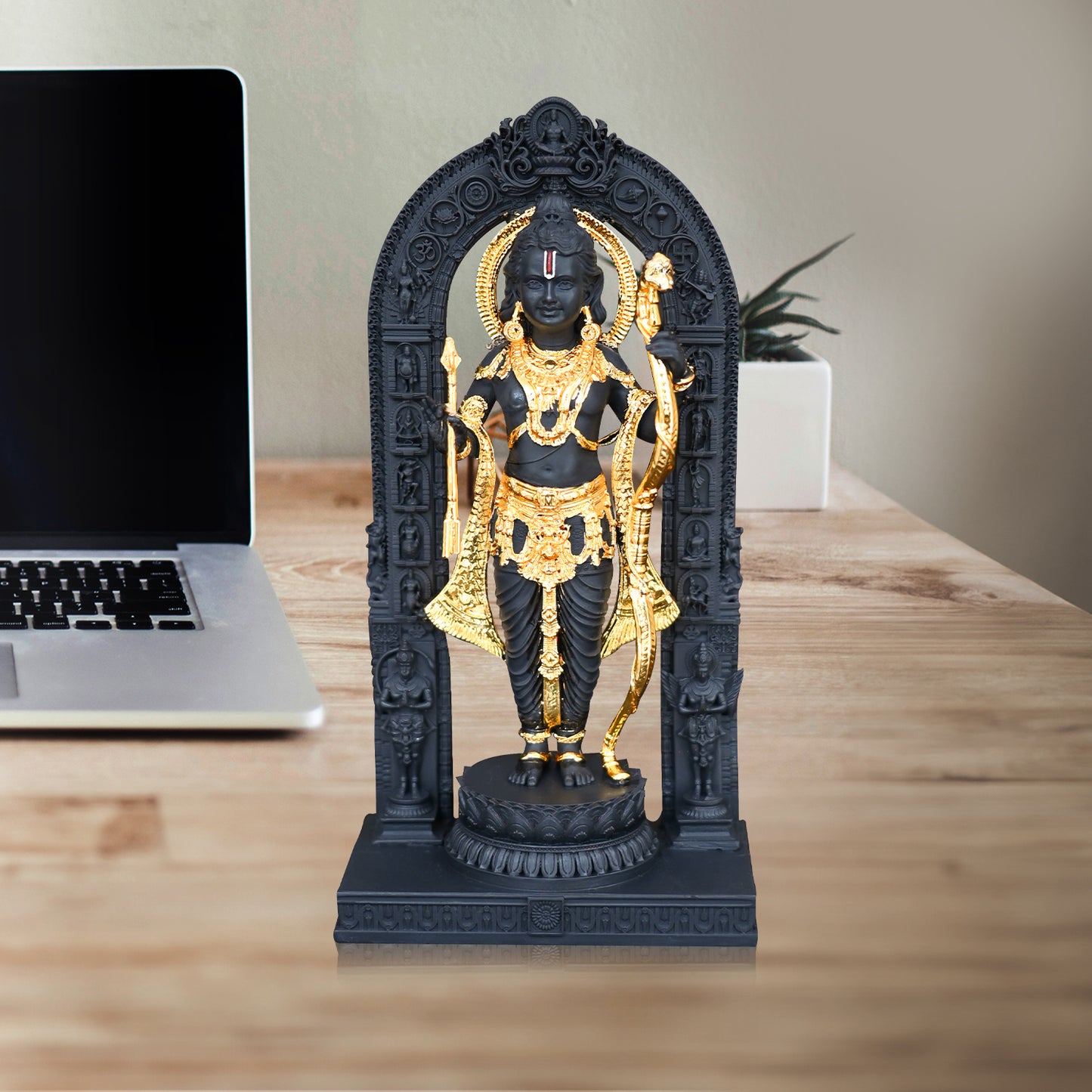 DIVINITI 24K Gold Plated Ram Lalla Idol | Exquisite Divine Statue For Home Decor, Office, Pooja Room & Gift (9.5x5.5 CM)
