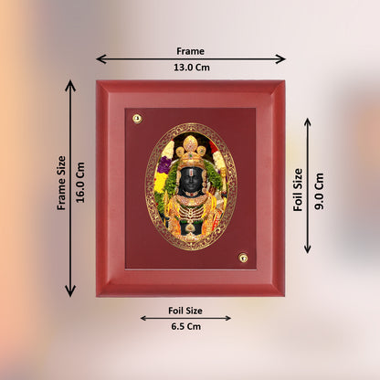 DIVINITI 24K Gold Plated Foil Lord Ram Lalla Traditional Photo Frame Idol for Home Decor, Wall Hanging, Table Top, Puja Room, Gift|MDF Size 1 (16.7x14.2 CM)