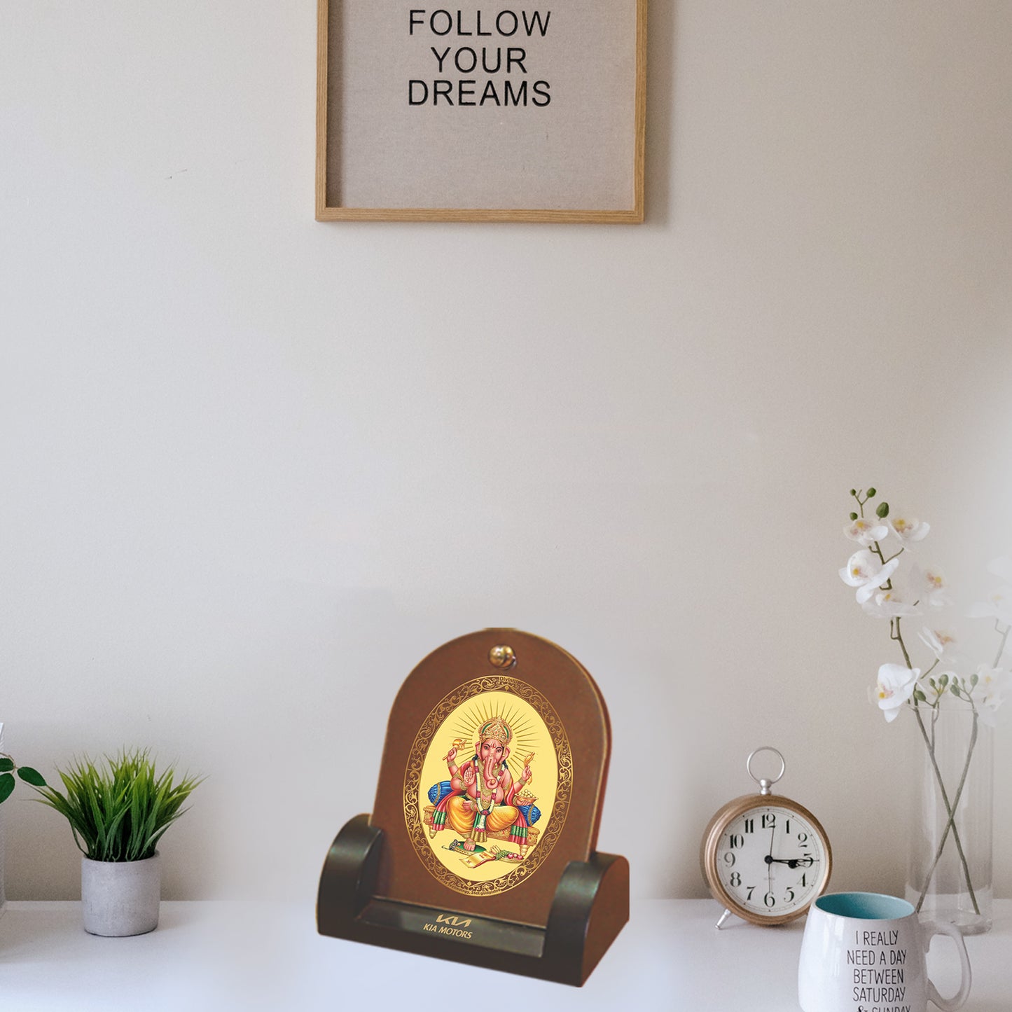 24K Gold Plated Foil Ganesha Customized Photo Frame For Corporate Gifting