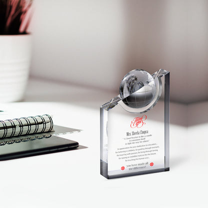 Customized Crystal Trophy with Matter Printed For Corporate Gifting