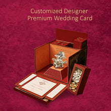 Load image into Gallery viewer, Diviniti Customized Designer Wedding Card Gift with 999 Silver Plated Ganesha Idol For Marriage Invitation