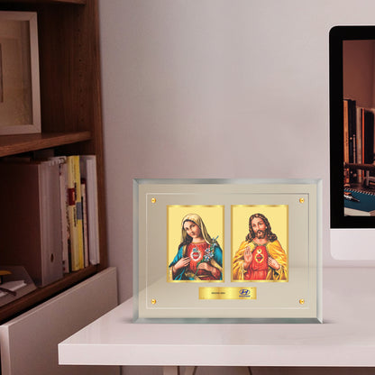 24K Gold Plated Foil Jesus & Mother Mary Customized Photo Frame For Corporate Gifting