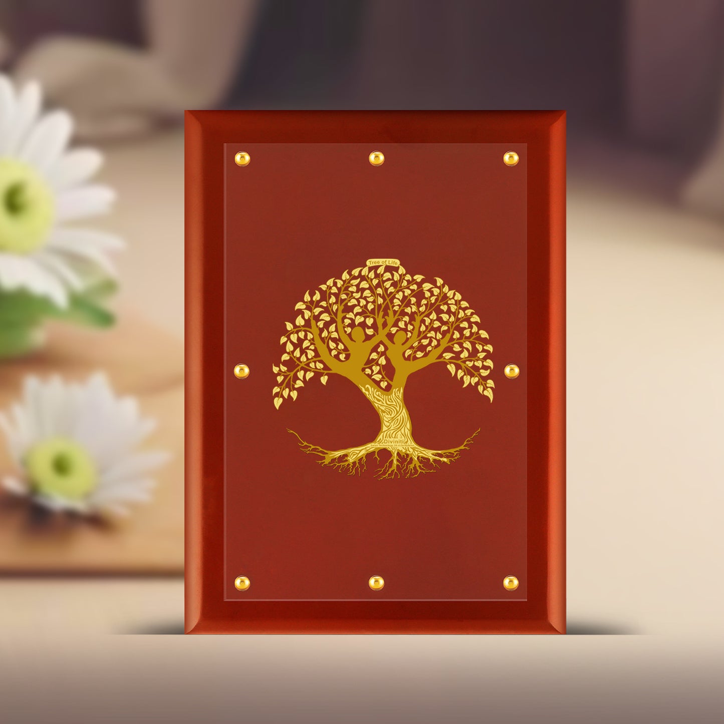 Diviniti 24K Gold Plated Tree of Life Photo Frame For Home Decor & Wall Hanging (56 CM X 71 CM)