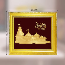 Load image into Gallery viewer, Diviniti Ram Mandir on 24K Gold Plated Foil For Home Decor, Wall Hanging, Table Decor, Puja Room &amp; Gift (13 CM X 15 CM)
