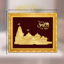 Load image into Gallery viewer, Diviniti 24K Gold Plated Ram Mandir Photo Frame For Home Decor, Wall Hanging, Table Decor, Puja &amp; Festival Gift (21.5 CM X 17.5 CM)