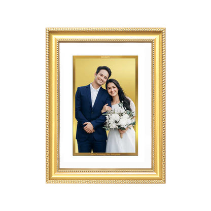 Diviniti Double Glass Frame Personalised Wall Photo Frame in 24K Gold Plated Foil | DG-056-S3.5
