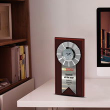 Load image into Gallery viewer, Customized MDF Base Metal Trophy With Watch &amp; Matter Printed For Corporate Gifting