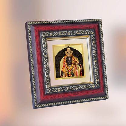 DIVINITI 24K Gold Plated Lord Ram Lalla Photo Frame Idol for Home Decor, Workshop, Puja Room, Wall Hanging, Table Top, Gifts|DG105S1A (10x10 CM)