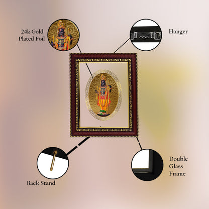Diviniti 24K Gold Plated Ram Lalla Photo Frame For Home Decor, Table Top, Wall Hanging, Puja Room & Gift (20.8 CM X 16.7 CM)