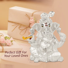 Load image into Gallery viewer, Diviniti 999 Silver Plated Ganesha Idol for Home Decor Showpiece (11X8.5CM)