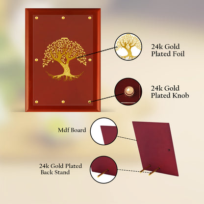 Diviniti 24K Gold Plated Tree of Life Photo Frame For Home Decor & Wall Hanging (56 CM X 71 CM)