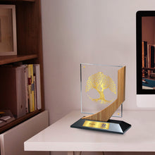 Load image into Gallery viewer, Customized MDF Base Acrylic Trophy with 24K Gold Plated Foil For Corporate Gifting