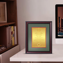 Load image into Gallery viewer, Customized Heritage Certificate with Matter Printed On 24K Gold Plated Foil For University Students (42 x 34 CM)
