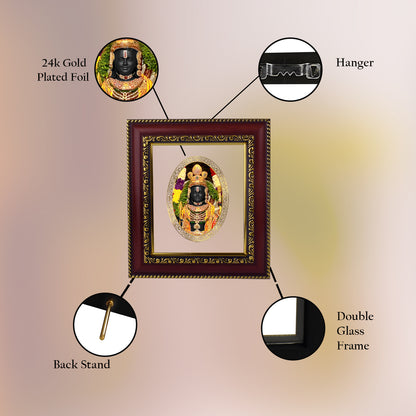 DIVINITI 24K Gold Plated Foil Ram Lalla Photo Frame for Home & Office Decor, Wall Hanging, Table Top, Puja Room & Gift DG 105 Size 1 (17.7x15.7 CM)