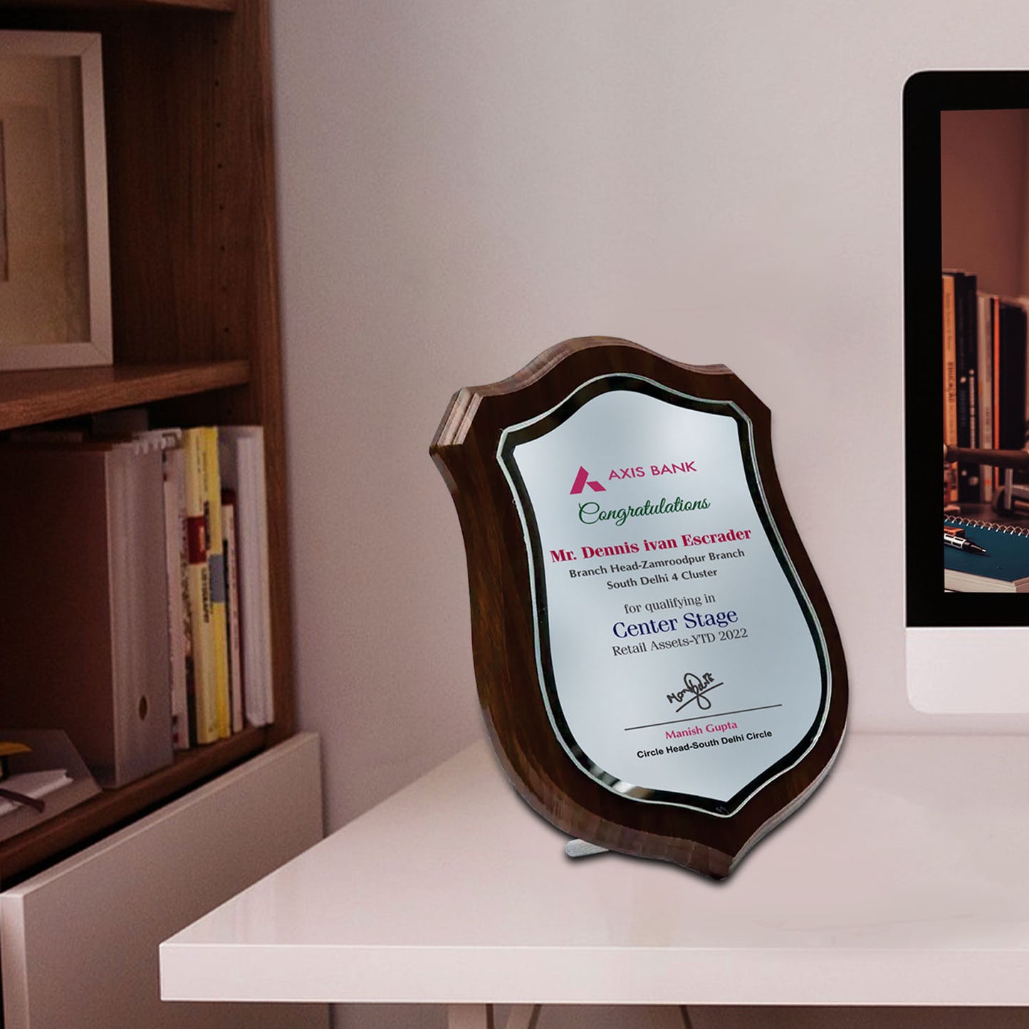 Customized MDF Memento With Matter Printed For Corporate Gifting