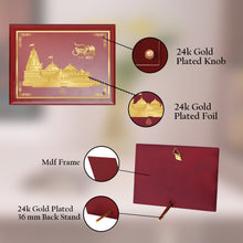 Load image into Gallery viewer, Diviniti 24K Gold Plated Ram Mandir Photo Frame For Home Decor, Table Decor, Wall Hanging Decor, Puja Room &amp; Gift (27.6 X 35.4 CM)
