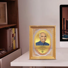 Load image into Gallery viewer, Golden Felicitation Frame in Double Glass with Image &amp; Matter Printed on 24K Gold Plated Foil For Corporate Gifting