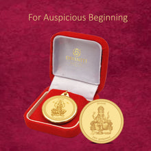 Load image into Gallery viewer, 24K Gold Plated Lakshmi Ganesha Pendant For Wedding Gift
