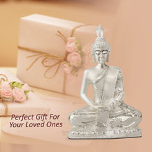 Load image into Gallery viewer, Diviniti 999 Silver Plated Buddha Idol for Home Decor Showpiece (19 X 13 CM)

