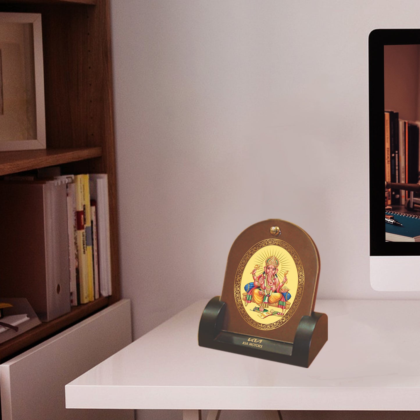 24K Gold Plated Foil Ganesha Customized Photo Frame For Corporate Gifting