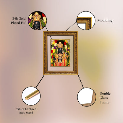 Diviniti 24K Gold Plated Ram Lalla Photo Frame For Home Decor Showpiece, Wall Hanging Decor, Worship & Special Gift (87 X 71.3 CM)