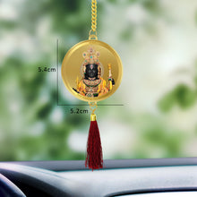 Load image into Gallery viewer, Diviniti 24K Gold Plated Double Sided Ram Lalla &amp; Ram Mandir Car Dangler