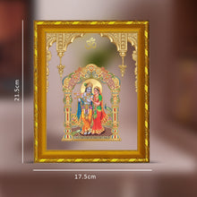 Load image into Gallery viewer, Diviniti 24K Gold Plated Radha Krishna Photo Frame for Home Decor Showpiece (21.5 CM x 17.5 CM)
