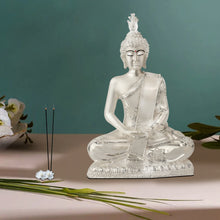 Load image into Gallery viewer, Diviniti 999 Silver Plated Buddha Idol for Home Decor Showpiece (19 X 13 CM)
