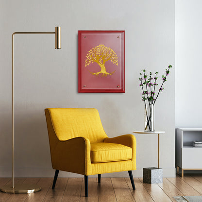 Diviniti 24K Gold Plated Foil Tree Of Life Wall Photo Frame for Home Decor, Tabletop, Workshop, Gift MDFS3 (30.2x22.7)