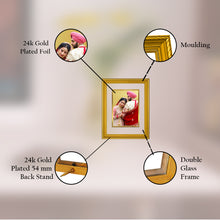 Load image into Gallery viewer, Diviniti Photo Frame With Customized Photo Printed on 24K Gold Plated Foil| Personalized Gift for Birthday, Marriage Anniversary &amp; Celebration With Loved Ones|DG 056 S3
