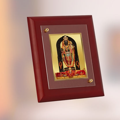 DIVINITI 24K Gold Plated Foil Ram Lalla Photo Frame Idol for Home Wall Decor, Table Top, Puja Room , Luxury Gift|MDF Size 1 (16.7x14.2 CM)