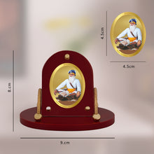 Load image into Gallery viewer, Diviniti 24K Gold Plated Baba Deep Singh Frame for Car Dashboard, Home Decor, Table &amp; Office (8 CM x 9 CM)