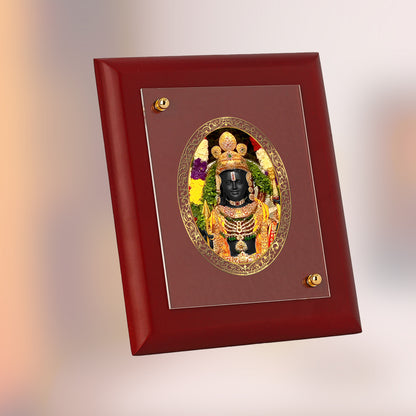 DIVINITI 24K Gold Plated Foil Lord Ram Lalla Traditional Photo Frame Idol for Home Decor, Wall Hanging, Table Top, Puja Room, Gift|MDF Size 1 (16.7x14.2 CM)