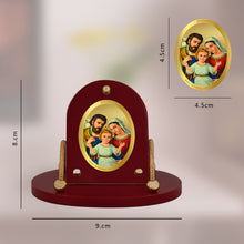 Load image into Gallery viewer, Diviniti 24K Gold Plated Holy Family Frame for Car Dashboard, Home Decor, Table &amp; Office (8 CM x 9 CM)