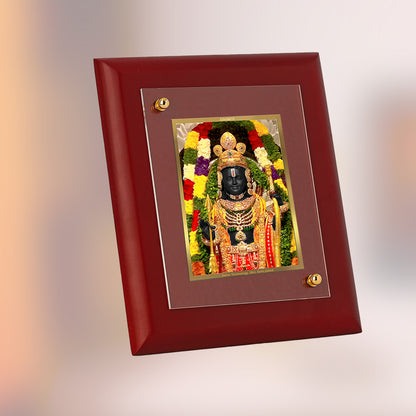 DIVINITI 24K Gold Plated Foil Ram Lalla Photo Frame For Home Decor, Wall Hanging, Table Top, Puja Room & Gift MDF Size 2 (20x16 CM)