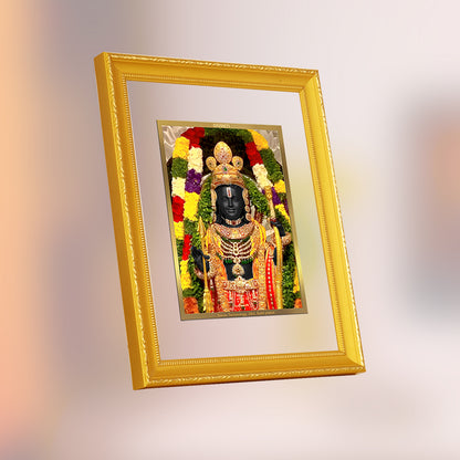 DIVINITI 24K Gold Plated Foil Lord Ram Lalla Modern Photo Frame Idol for Puja Room, Workshop, Home Wall Decor, Gift | DG101 Size 2 (22.6x18.4 CM)
